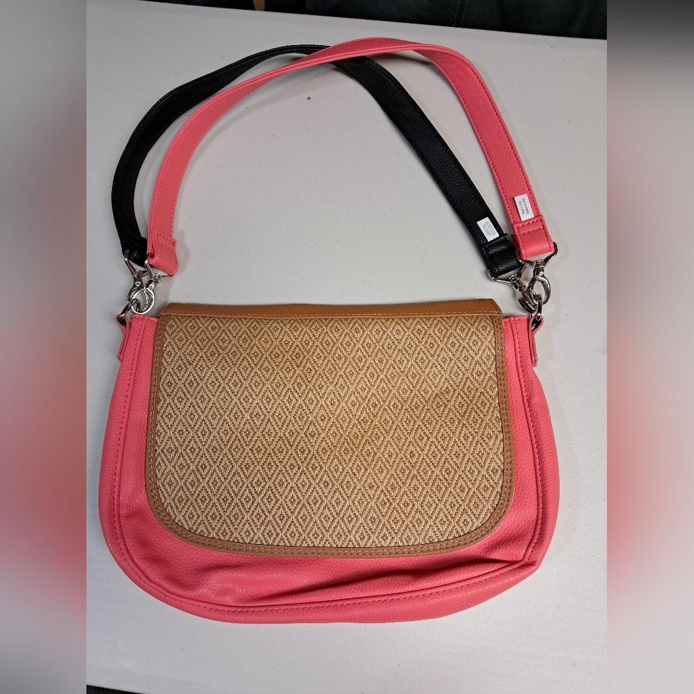 Thirty-One Pink and Tan Crossbody Bag